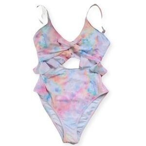 NWT Hurley One-Piece Cut Out Tie Dye Lined‎ Swimsuit 3X